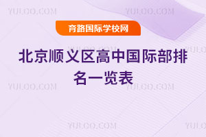 2025年北京顺义区高中国际部排名一览表